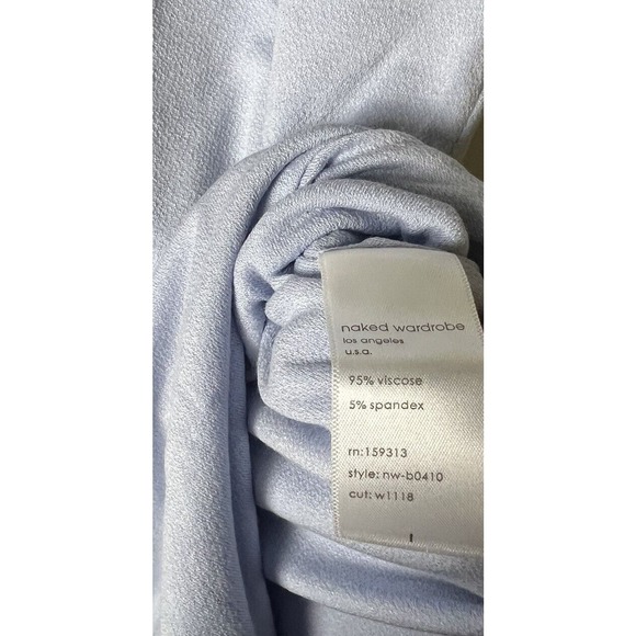 Nwt NAKED Wardrobe - Large - Short Sleeves Bodysuit‎ Light Blue - Picture 6 of 14